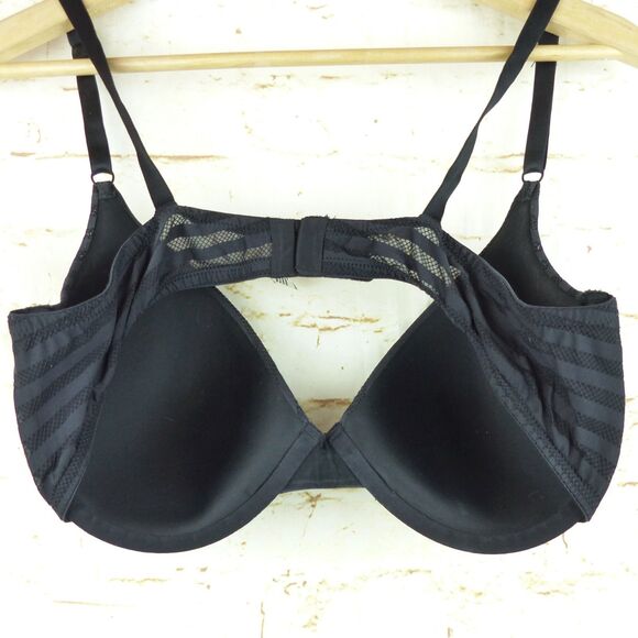 Maidenform T-Shirt Bra Womens Black Beige Stripe 40D Style 05701 Underwire Lined - Picture 5 of 12